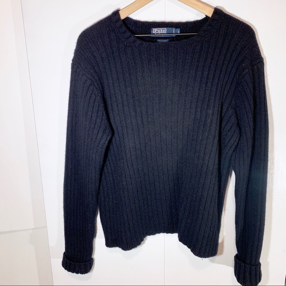 Cashmere Polo by Ralph Lauren Wool sweater navy - Picture 3 of 6